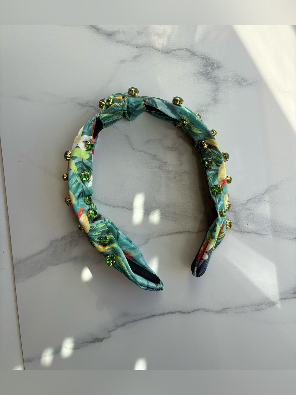 Embellished Tropical Green Knot Headband